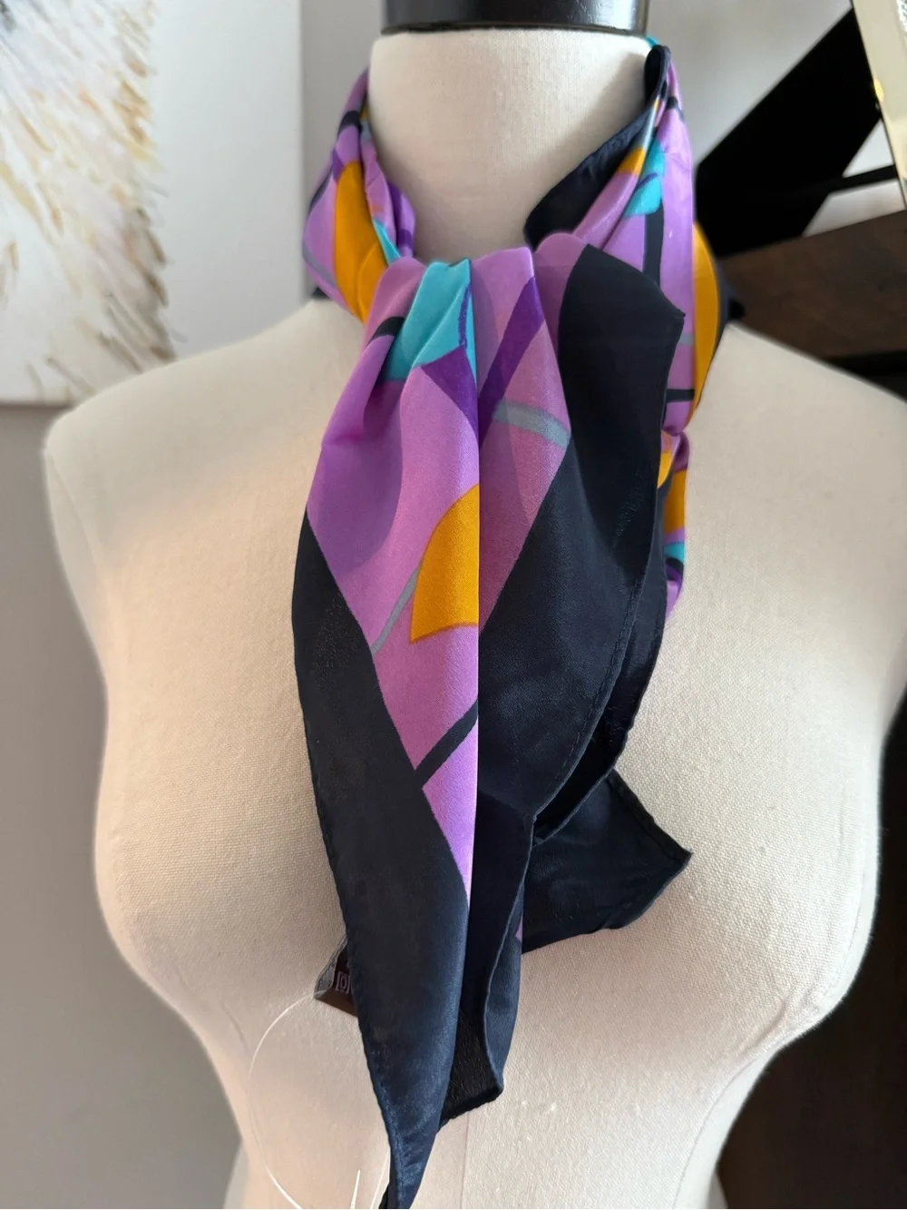 Raj Silk Square Floral Scarf NWT